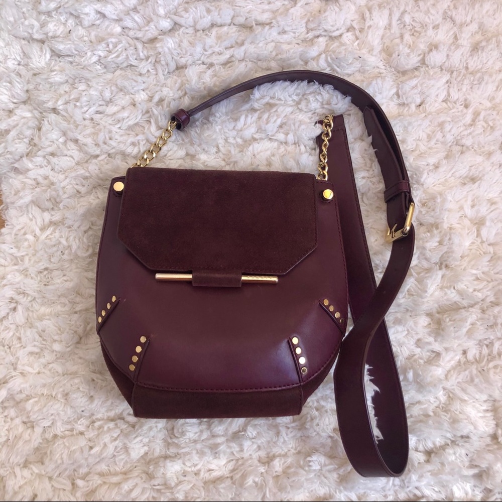 Sandro suede + leather crossbody